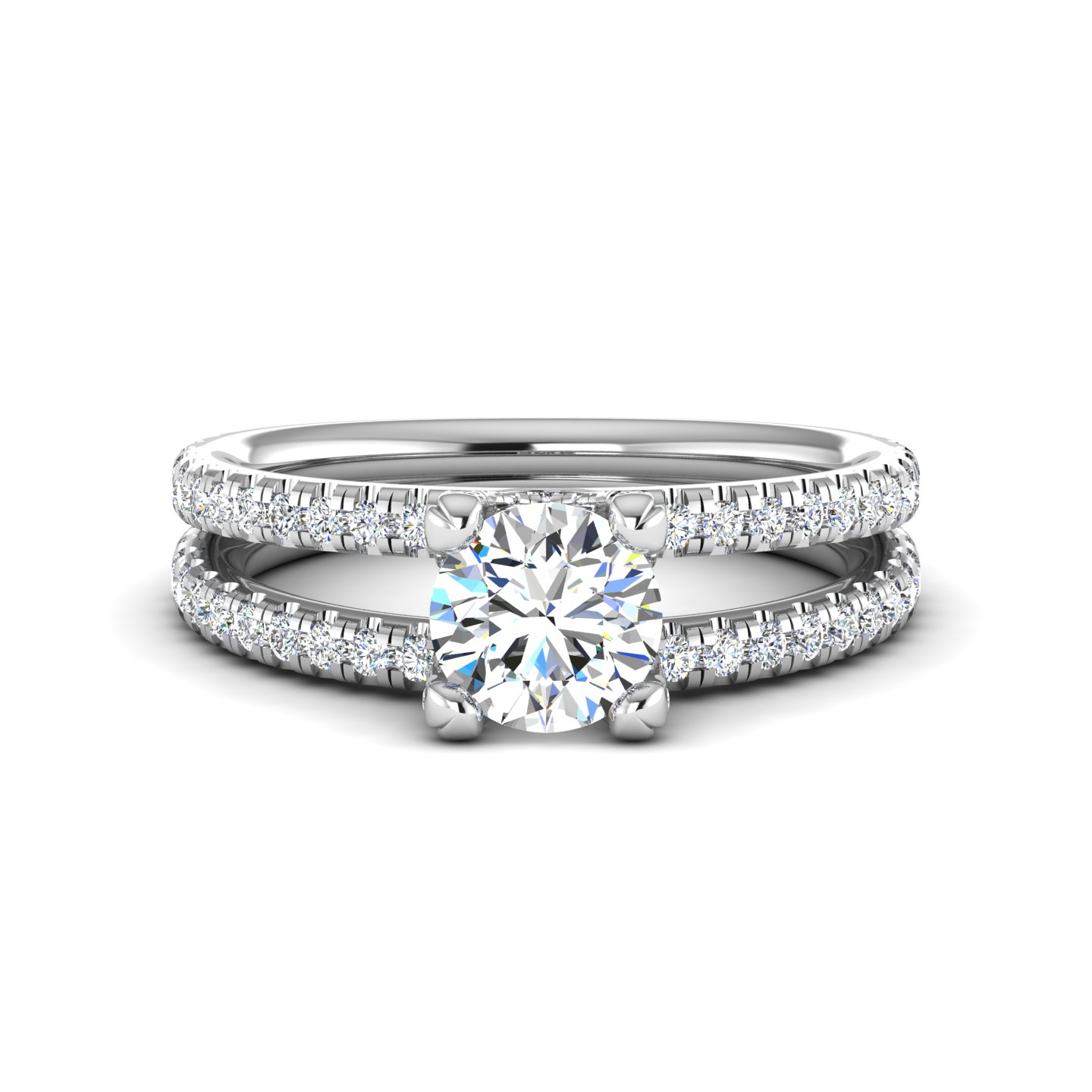 Naomi Split Shank Pave Engagement Ring